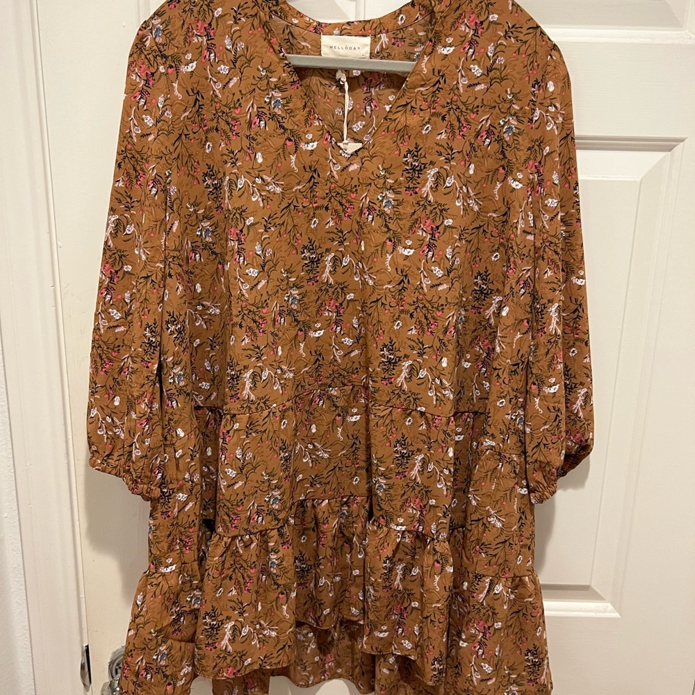Cute fall mini dress or long top paired over jeans!